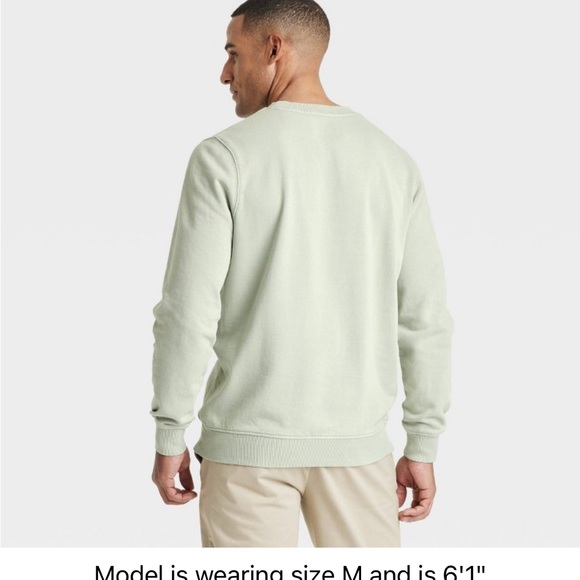 NWT Men's Light Green Crew Sweatshirt 3 available - Picture 2 of 6